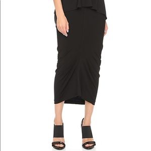Zero + Maria Cornejo stretch lira midi black skirt